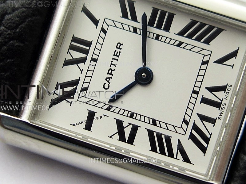 Tank Must Ladies 22mm SS AF 1:1 Best Edition White Dial on Black Leather Strap Ronda Quartz