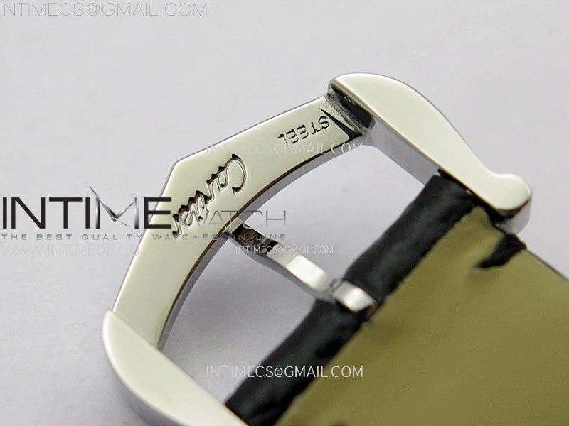 Tank Must Ladies 22mm SS AF 1:1 Best Edition White Dial on Black Leather Strap Ronda Quartz