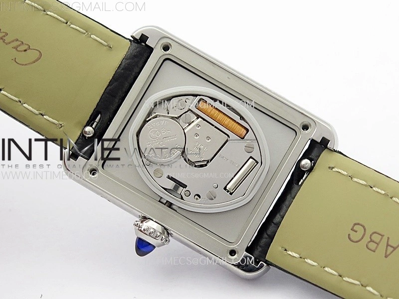 Tank Must Ladies 22mm SS AF 1:1 Best Edition White Dial on Black Leather Strap Ronda Quartz