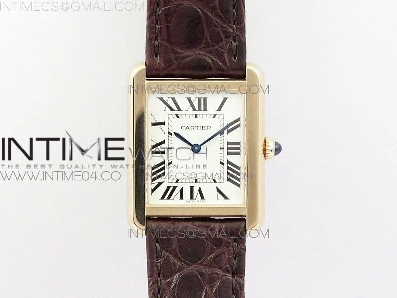 Tank Solo Ladies 25mm RG AF 1:1 Best Edition White Dial on Brown Leather Strap Ronda Quartz