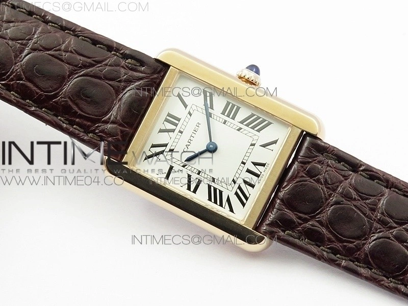 Tank Solo Ladies 25mm RG AF 1:1 Best Edition White Dial on Brown Leather Strap Ronda Quartz