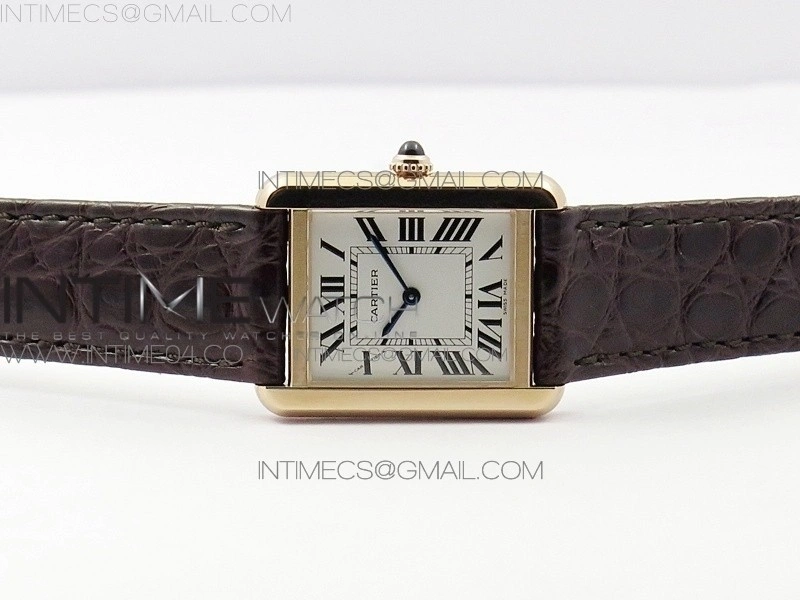 Tank Solo Ladies 25mm RG AF 1:1 Best Edition White Dial on Brown Leather Strap Ronda Quartz
