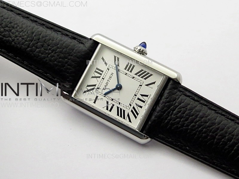 Tank Must Ladies 25mm SS AF 1:1 Best Edition White Dial on Black Leather Strap Ronda Quartz