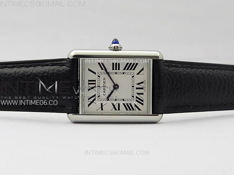 Tank Must Ladies 25mm SS AF 1:1 Best Edition White Dial on Black Leather Strap Ronda Quartz