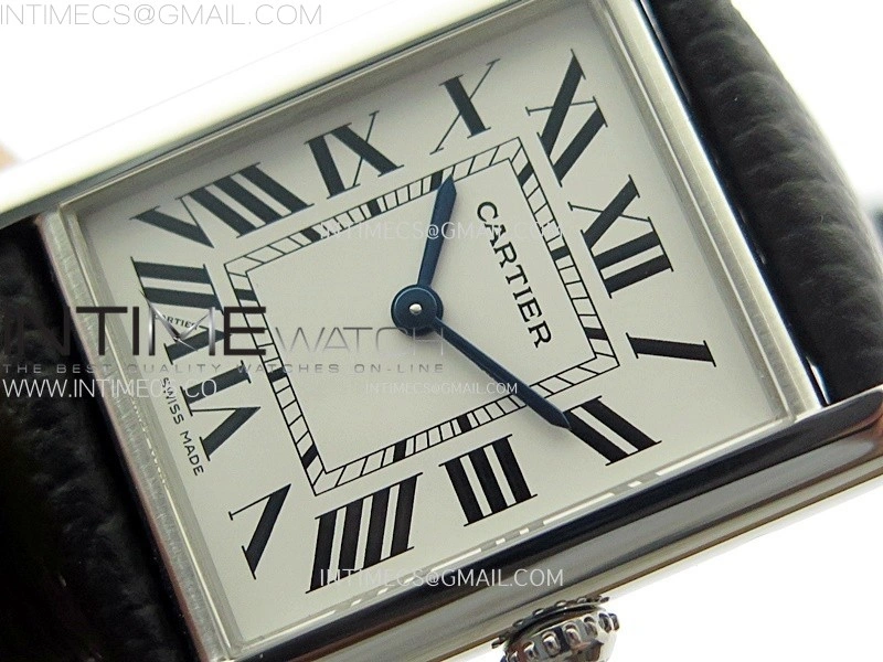 Tank Must Ladies 25mm SS AF 1:1 Best Edition White Dial on Black Leather Strap Ronda Quartz