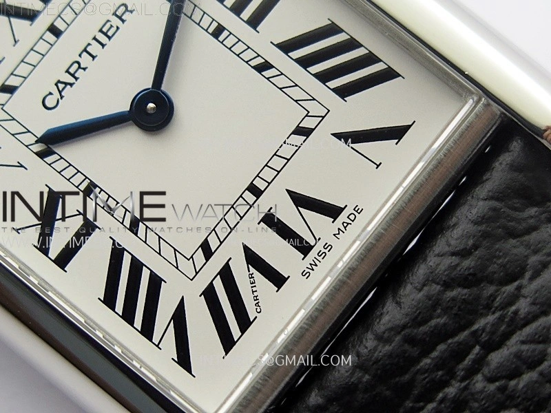 Tank Must Ladies 25mm SS AF 1:1 Best Edition White Dial on Black Leather Strap Ronda Quartz