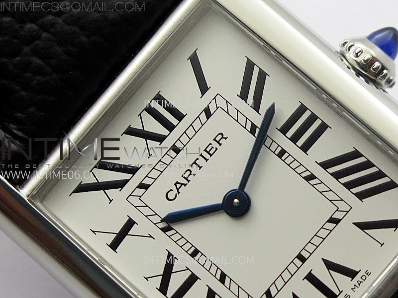 Tank Must Ladies 25mm SS AF 1:1 Best Edition White Dial on Black Leather Strap Ronda Quartz