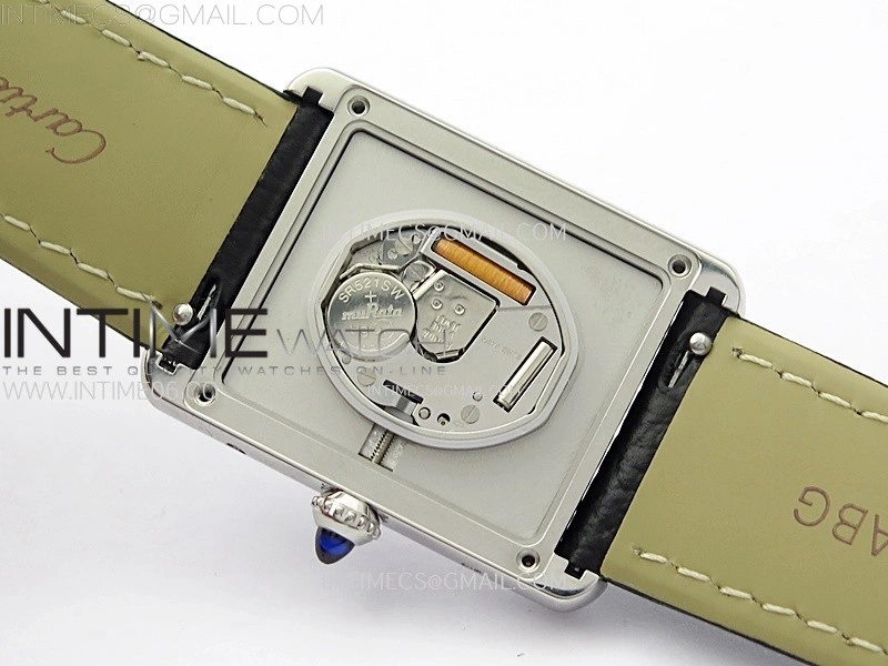 Tank Must Ladies 25mm SS AF 1:1 Best Edition White Dial on Black Leather Strap Ronda Quartz