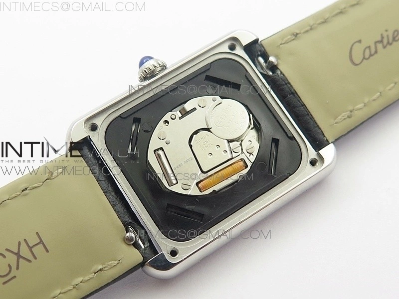 Tank Solo Ladies 25mm SS AF 1:1 Best Edition White Dial on Black Leather Strap Ronda Quartz