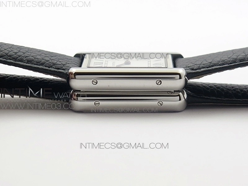 Tank Solo Ladies 25mm SS AF 1:1 Best Edition White Dial on Black Leather Strap Ronda Quartz