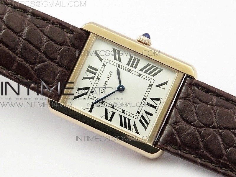 Tank Solo Ladies 28mm RG AF 1:1 Best Edition White Dial on Brown Leather Strap Ronda Quartz