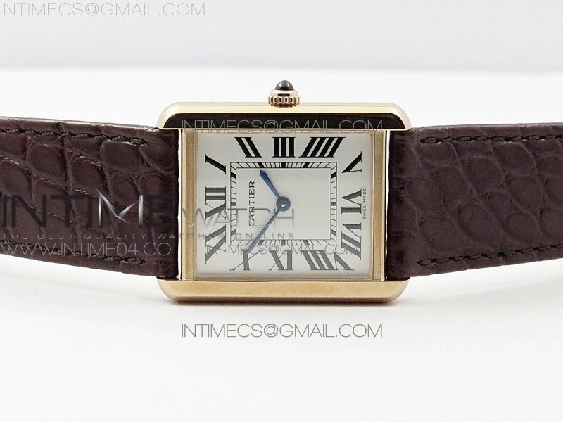 Tank Solo Ladies 28mm RG AF 1:1 Best Edition White Dial on Brown Leather Strap Ronda Quartz