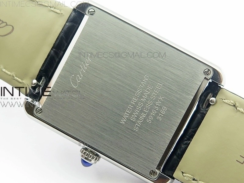 Tank Solo Ladies 28mm SS AF 1:1 Best Edition White Dial on Black Leather Strap Ronda Quartz