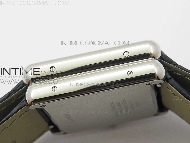 Tank Solo Ladies 28mm SS AF 1:1 Best Edition White Dial on Black Leather Strap Ronda Quartz