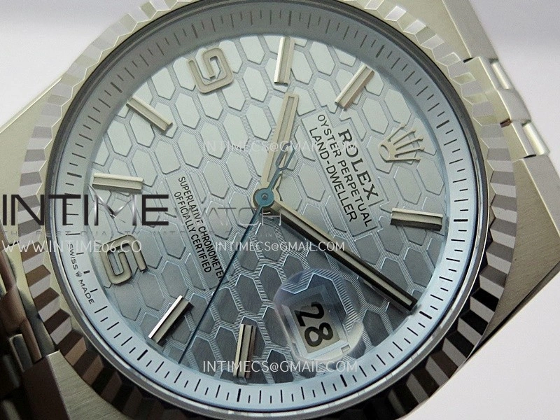 Land Dweller 127336 Gain Weight SS B Factory Ice Blue Dial On SS Bracelet A7135