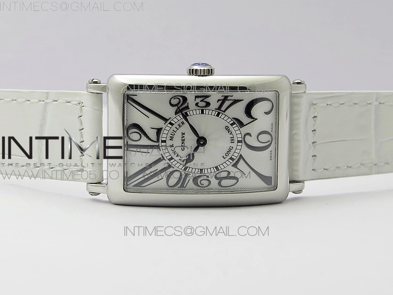 Long Island Ladies SS ZF 1:1 Best Edition on White Leather Strap Ronda Quartz