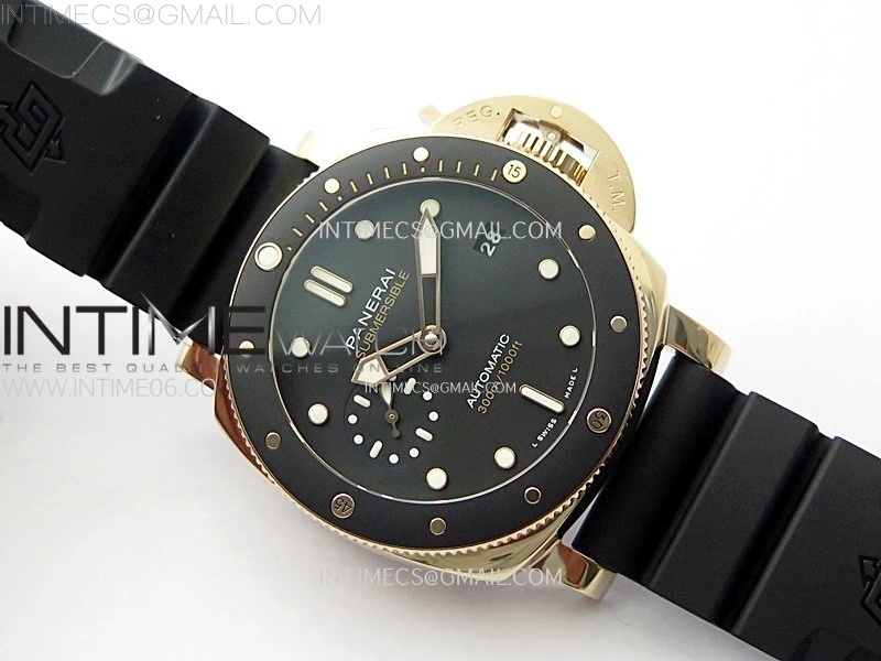 PAM2164 Luminor Submersible 42mm RG VSF 1:1 Best Edition on Black Rubber Strap Asian P900