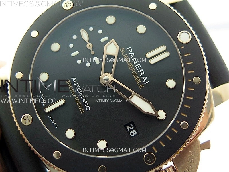 PAM2164 Luminor Submersible 42mm RG VSF 1:1 Best Edition on Black Rubber Strap Asian P900