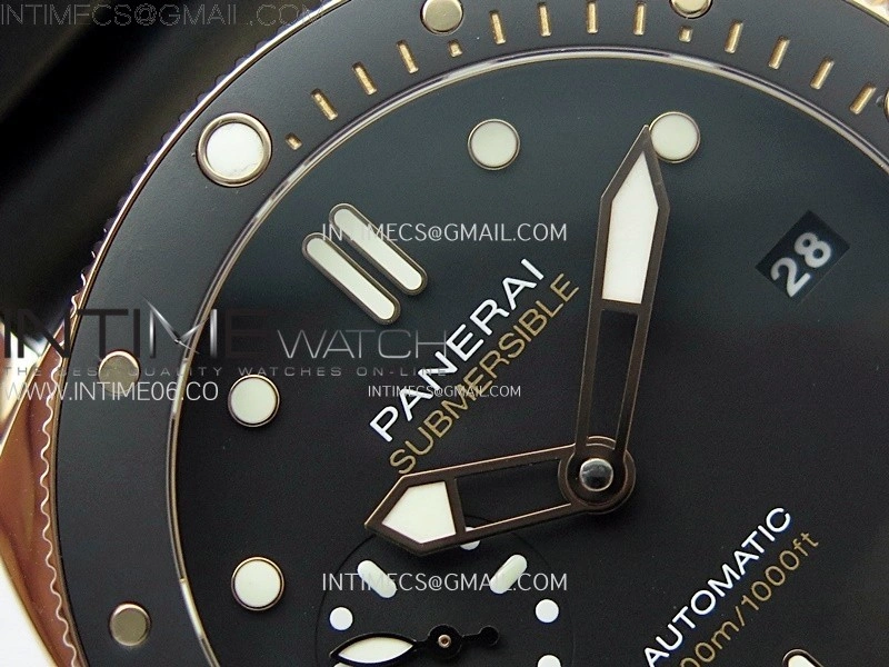 PAM2164 Luminor Submersible 42mm RG VSF 1:1 Best Edition on Black Rubber Strap Asian P900