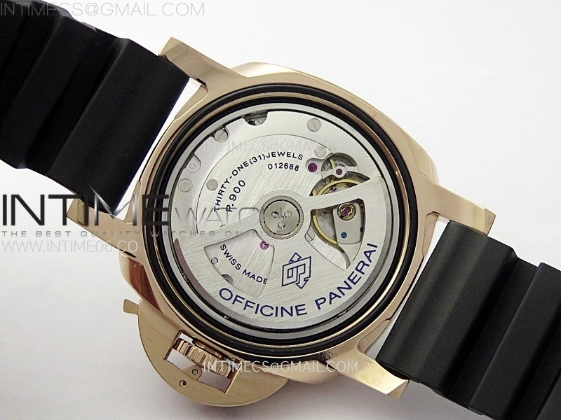PAM2164 Luminor Submersible 42mm RG VSF 1:1 Best Edition on Black Rubber Strap Asian P900