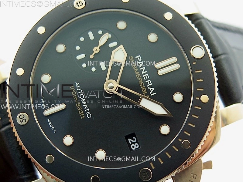 PAM974 Luminor Submersible RG VSF 1:1 Best Edition on Black Leather Strap OP XXXIV Clone