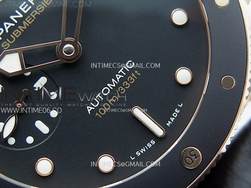 PAM974 Luminor Submersible RG VSF 1:1 Best Edition on Black Leather Strap OP XXXIV Clone