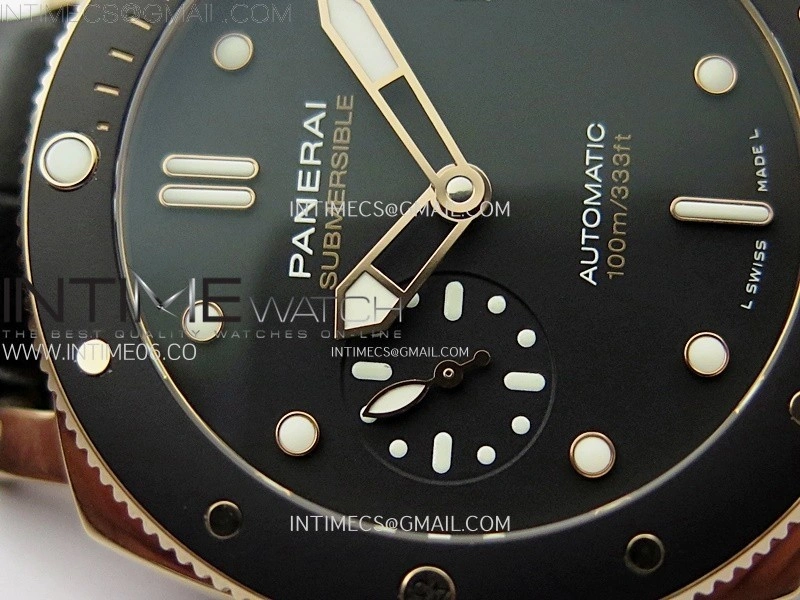 PAM974 Luminor Submersible RG VSF 1:1 Best Edition on Black Leather Strap OP XXXIV Clone