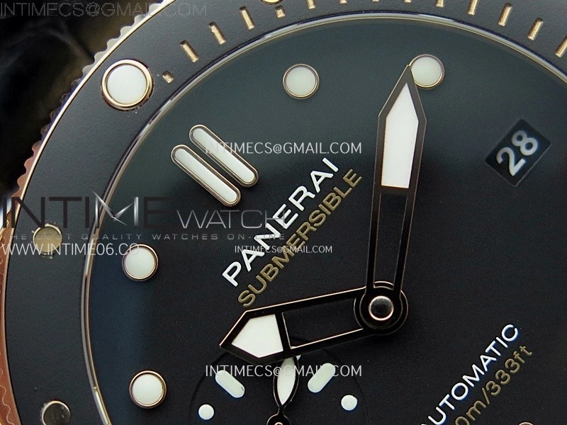 PAM974 Luminor Submersible RG VSF 1:1 Best Edition on Black Leather Strap OP XXXIV Clone