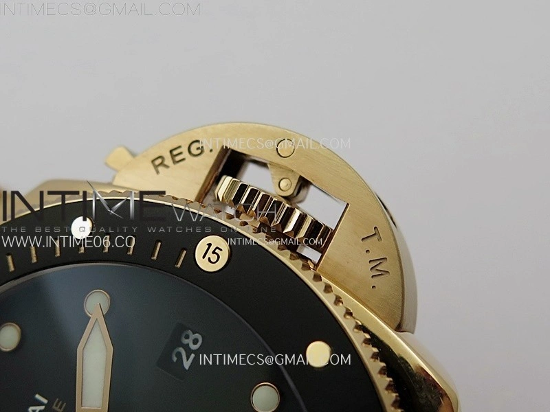 PAM974 Luminor Submersible RG VSF 1:1 Best Edition on Black Leather Strap OP XXXIV Clone