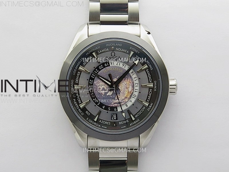 Aqua Terra 150M 43mm 24 Black Ceramic Bezel N1F 1:1 Best Edition Gray Dial on SS Bracelet A8938
