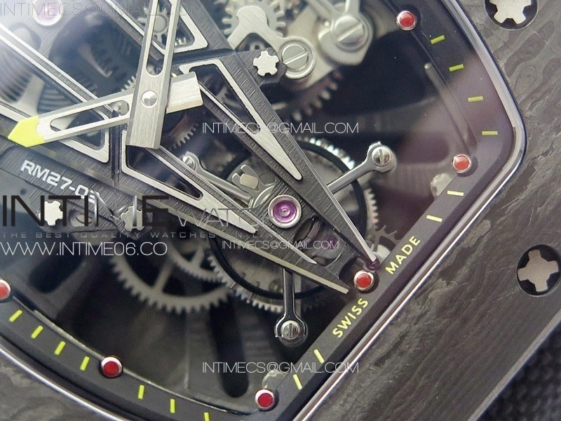 RM027-03 NTPT Real Tourbillon RMF Best Edition Skeleton Dial on Black Nylon Strap