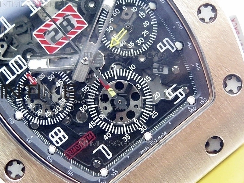 RM11-01 RG KVF 1:1 Best Edition Crystal Skeleton Dial on Yellow Rubber Strap A7750