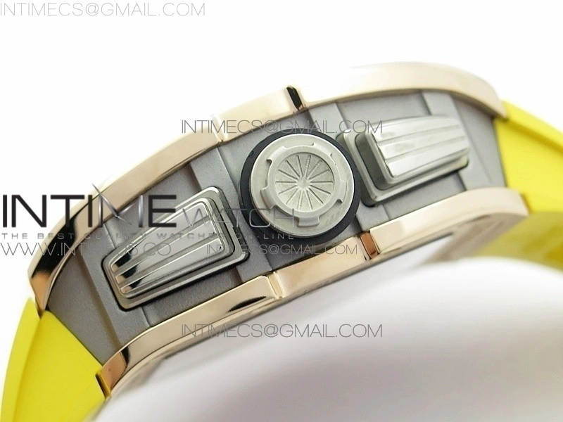 RM11-01 RG KVF 1:1 Best Edition Crystal Skeleton Dial on Yellow Rubber Strap A7750
