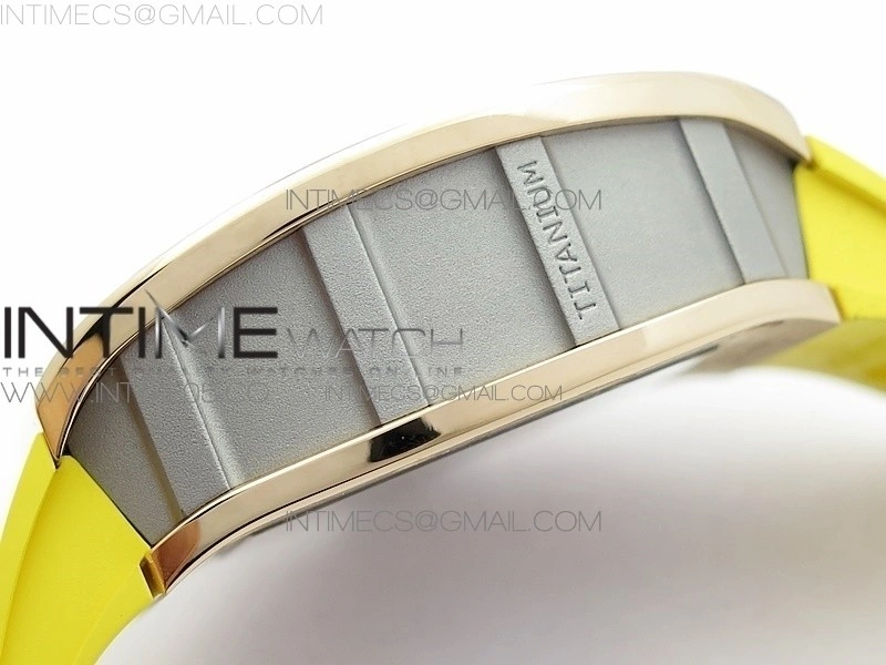 RM11-01 RG KVF 1:1 Best Edition Crystal Skeleton Dial on Yellow Rubber Strap A7750