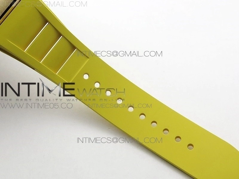 RM11-01 RG KVF 1:1 Best Edition Crystal Skeleton Dial on Yellow Rubber Strap A7750
