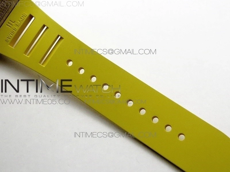 RM11-01 RG KVF 1:1 Best Edition Crystal Skeleton Dial on Yellow Rubber Strap A7750