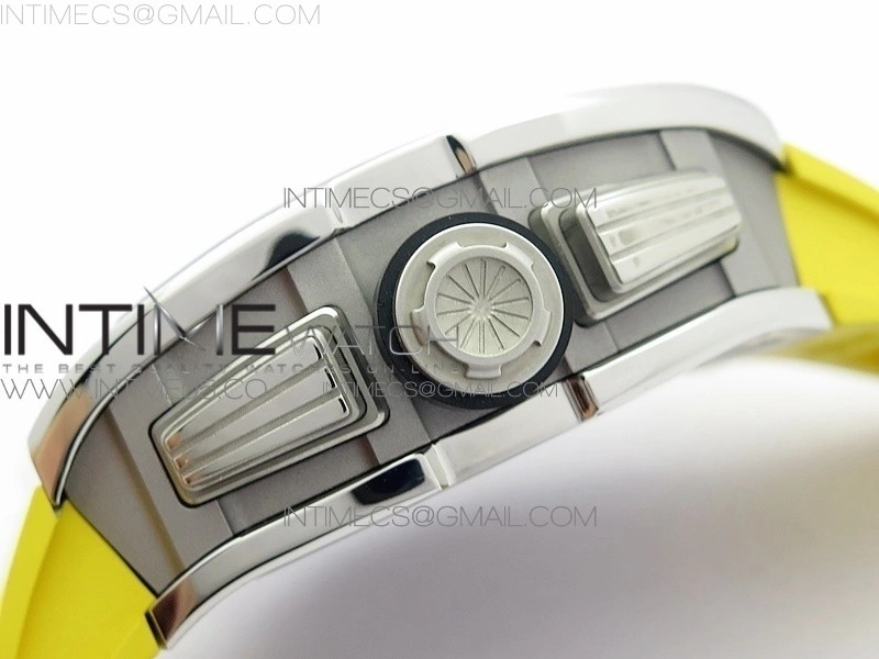 RM11-03 SS KVF 1:1 Best Edition Crystal Skeleton Dial on Yellow Rubber Strap A7750