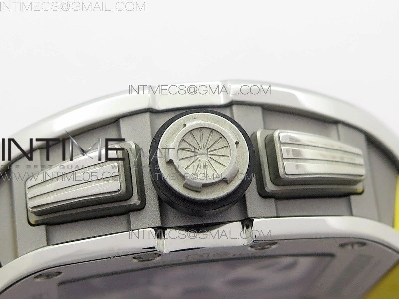 RM11-03 SS KVF 1:1 Best Edition Crystal Skeleton Dial on Yellow Rubber Strap A7750