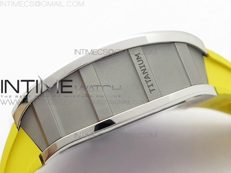 RM11-03 SS KVF 1:1 Best Edition Crystal Skeleton Dial on Yellow Rubber Strap A7750