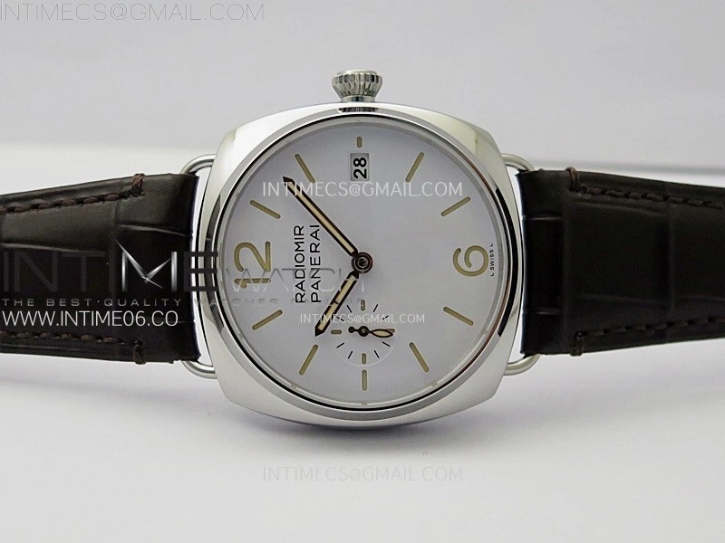 Radiomir PAM1292 Z 40mm SS VSF 1:1 Best Edition White Dial on Black Leather Strap Asian P900