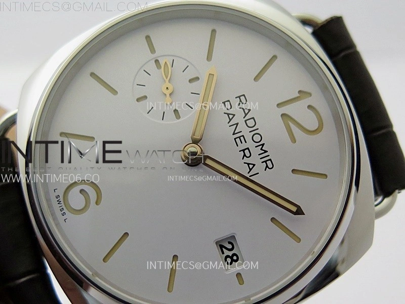 Radiomir PAM1292 Z 40mm SS VSF 1:1 Best Edition White Dial on Black Leather Strap Asian P900