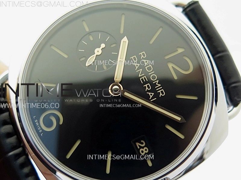 Radiomir PAM1294 Y 40mm SS VSF 1:1 Best Edition Black Dial on Black Leather Strap Asian P900