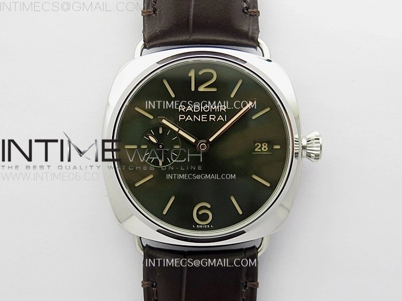 Radiomir PAM1386 Z 40mm SS VSF 1:1 Best Edition Green Dial on Black Leather Strap Asian P900