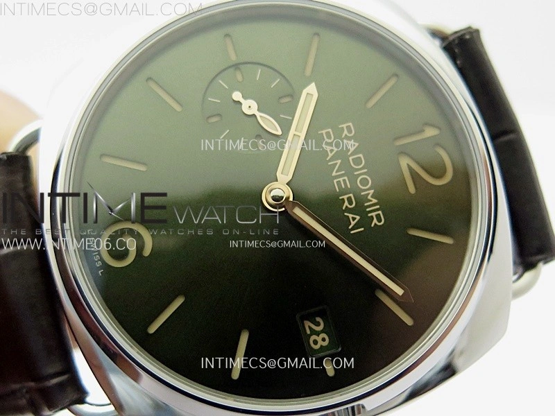 Radiomir PAM1386 Z 40mm SS VSF 1:1 Best Edition Green Dial on Black Leather Strap Asian P900