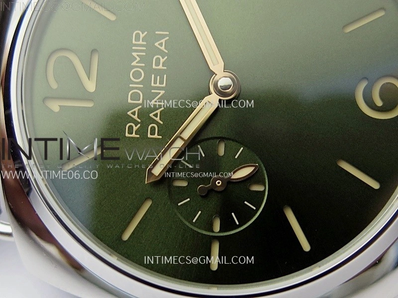 Radiomir PAM1386 Z 40mm SS VSF 1:1 Best Edition Green Dial on Black Leather Strap Asian P900