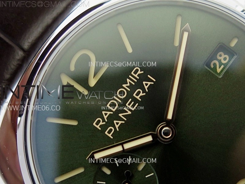 Radiomir PAM1386 Z 40mm SS VSF 1:1 Best Edition Green Dial on Black Leather Strap Asian P900