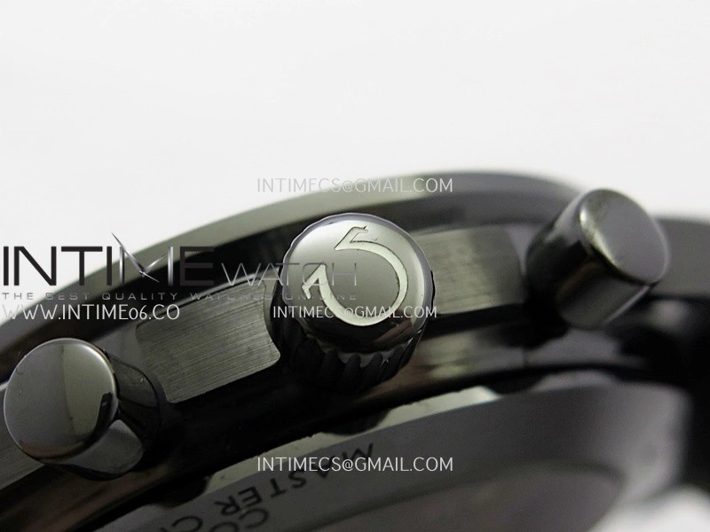Speedmaster 44mm Ceramic SMF 1:1 Best Edition Black Skeleton Dial Yellow Hands On Black Leather Strap A3869