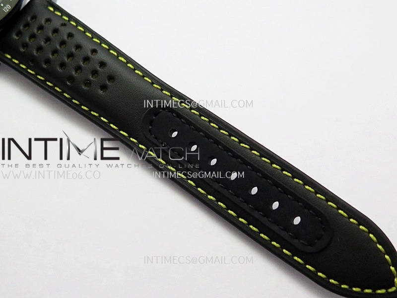 Speedmaster 44mm Ceramic SMF 1:1 Best Edition Black Skeleton Dial Yellow Hands On Black Leather Strap A3869