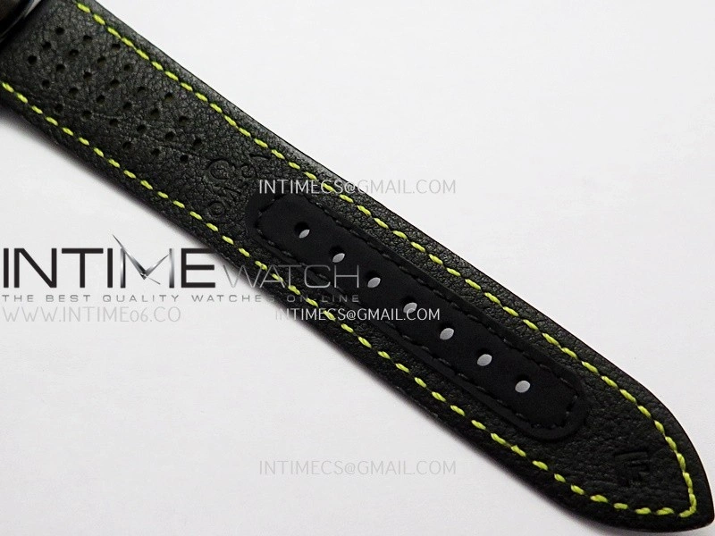 Speedmaster 44mm Ceramic SMF 1:1 Best Edition Black Skeleton Dial Yellow Hands On Black Leather Strap A3869