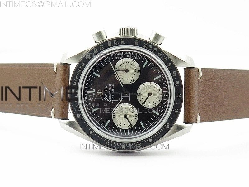 Speedmaster SS “Speedy Tuesday” OMF Best Edition Black Dial on Brown Leather Strap Manual Winding Chrono Movement